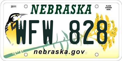 NE license plate WFW828