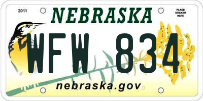 NE license plate WFW834