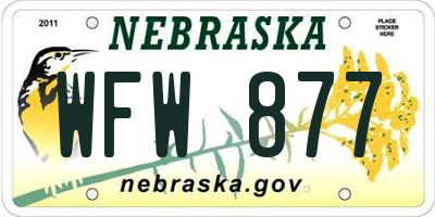 NE license plate WFW877