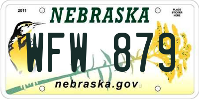 NE license plate WFW879