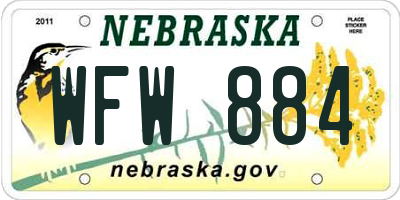 NE license plate WFW884