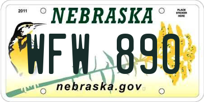NE license plate WFW890