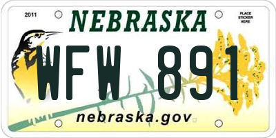 NE license plate WFW891