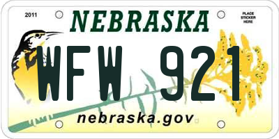NE license plate WFW921