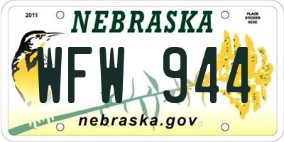 NE license plate WFW944