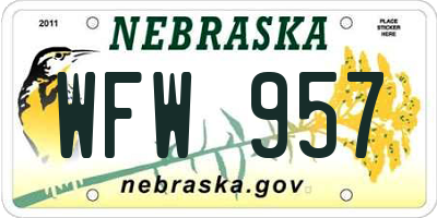 NE license plate WFW957