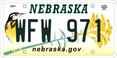 NE license plate WFW971
