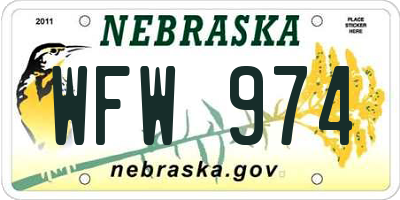NE license plate WFW974