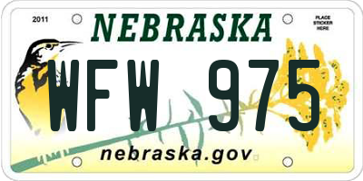 NE license plate WFW975