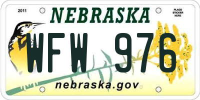 NE license plate WFW976