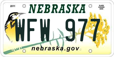 NE license plate WFW977