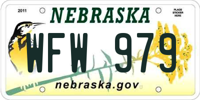 NE license plate WFW979