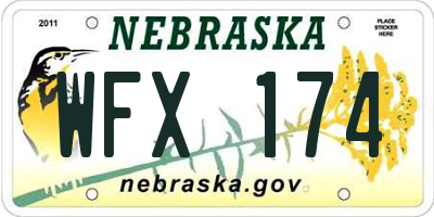 NE license plate WFX174
