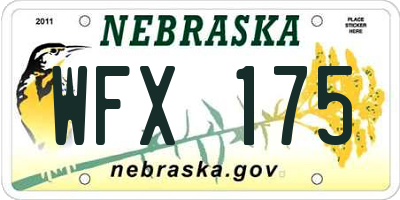 NE license plate WFX175