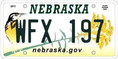 NE license plate WFX197