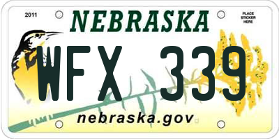 NE license plate WFX339