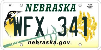 NE license plate WFX341