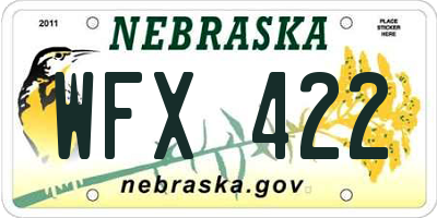 NE license plate WFX422