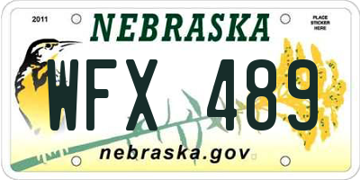 NE license plate WFX489