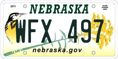 NE license plate WFX497