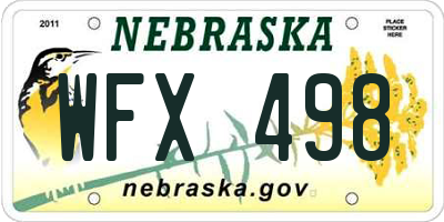 NE license plate WFX498