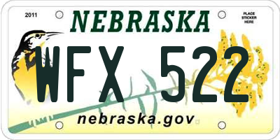 NE license plate WFX522