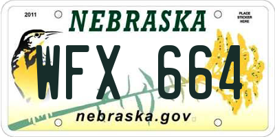 NE license plate WFX664