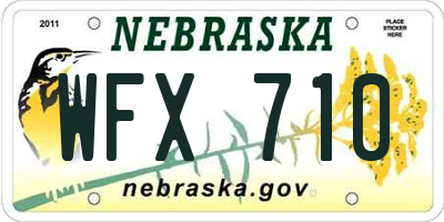 NE license plate WFX710