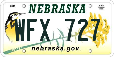 NE license plate WFX727