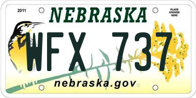 NE license plate WFX737