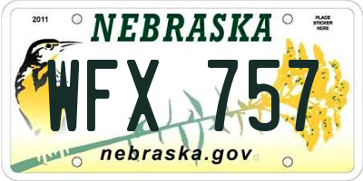 NE license plate WFX757
