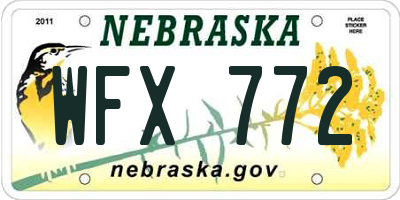 NE license plate WFX772