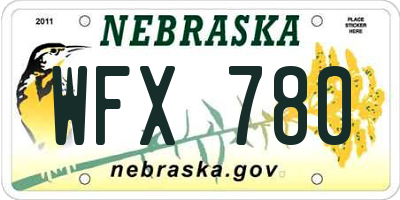 NE license plate WFX780