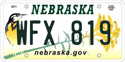 NE license plate WFX819