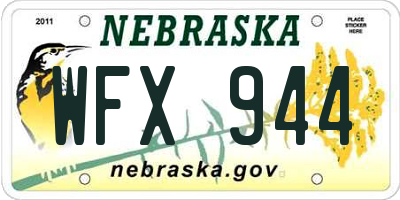 NE license plate WFX944