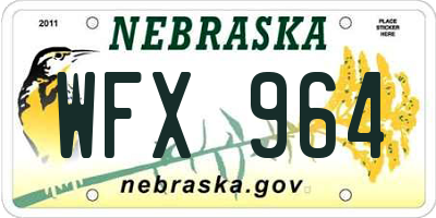 NE license plate WFX964