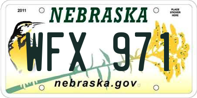 NE license plate WFX971