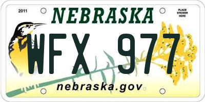NE license plate WFX977