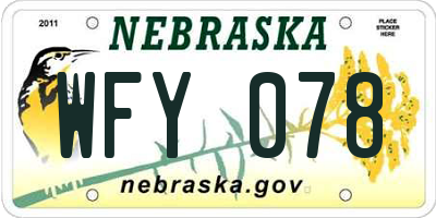 NE license plate WFY078