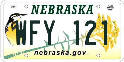 NE license plate WFY121