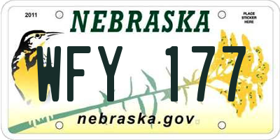 NE license plate WFY177