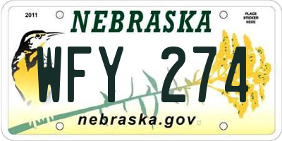 NE license plate WFY274