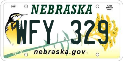 NE license plate WFY329