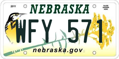 NE license plate WFY571