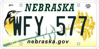 NE license plate WFY577