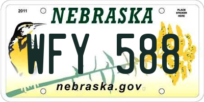NE license plate WFY588