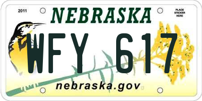 NE license plate WFY617