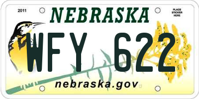 NE license plate WFY622