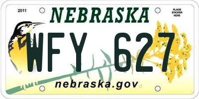NE license plate WFY627