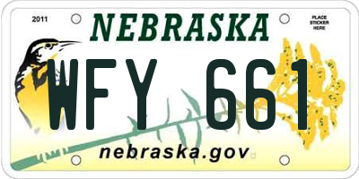 NE license plate WFY661